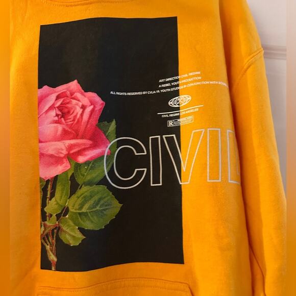 Civil regime yellow hoodie size medium - Picture 3 of 7